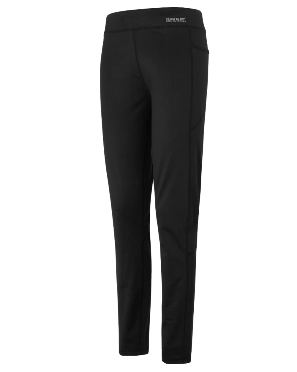 Black Coloured Regatta Womens Holeen II Winter Leggings on white background