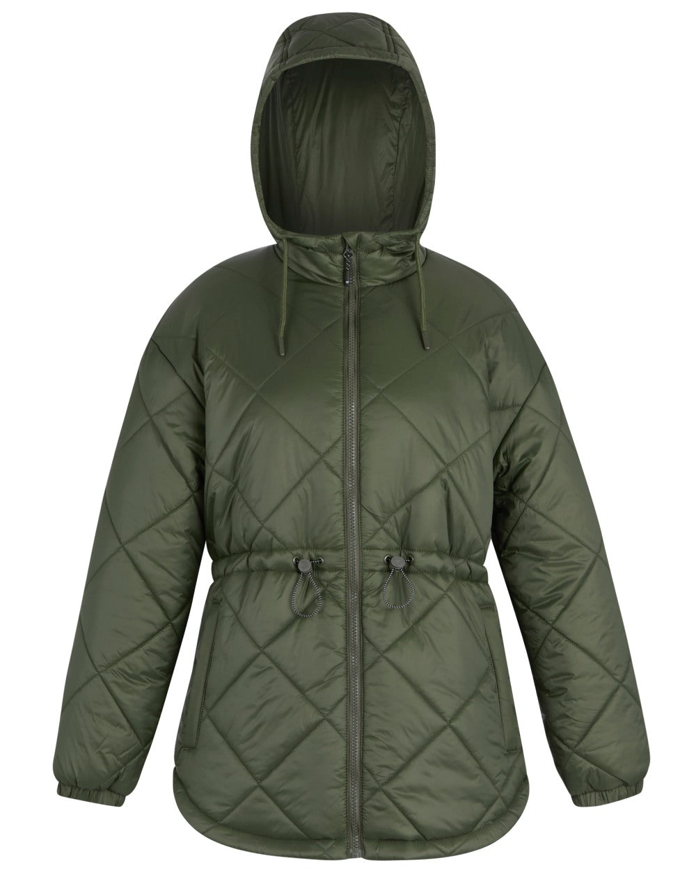 Dark Khaki Coloured Regatta Womens Ivey Quilted Jacket on white background