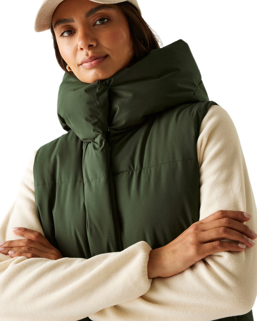 Dark Khaki Coloured Regatta Womens Kelse Gilet on white background