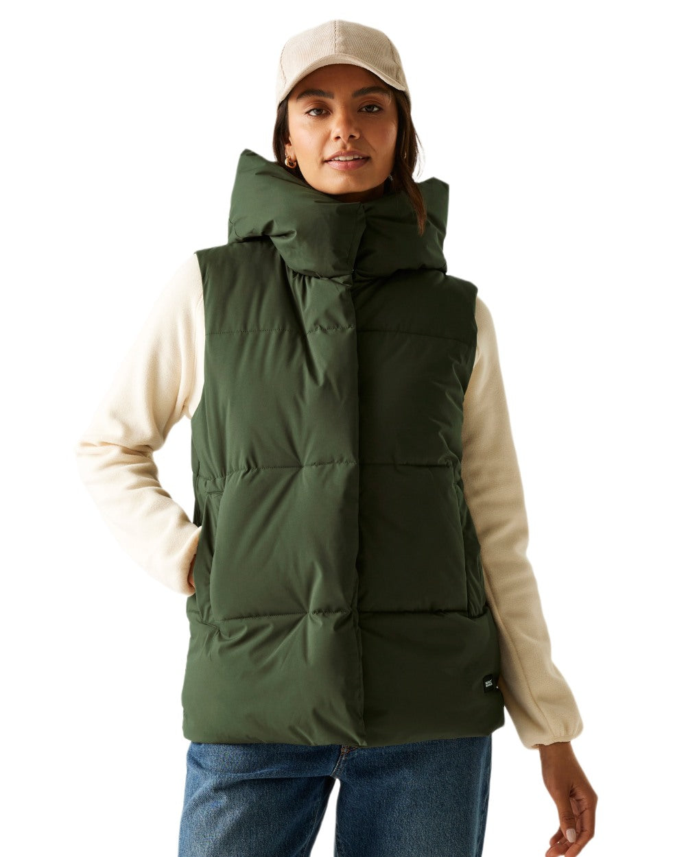 Dark Khaki Coloured Regatta Womens Kelse Gilet on white background