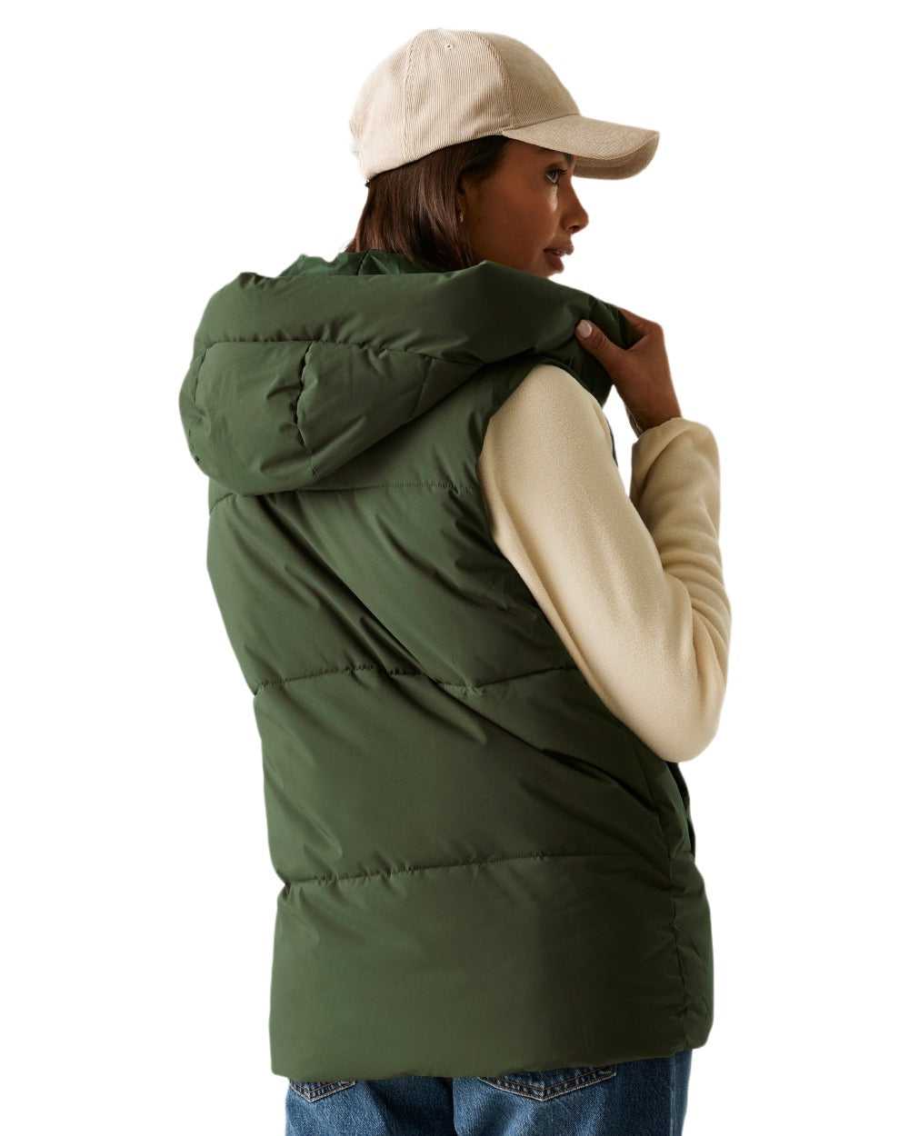 Dark Khaki Coloured Regatta Womens Kelse Gilet on white background