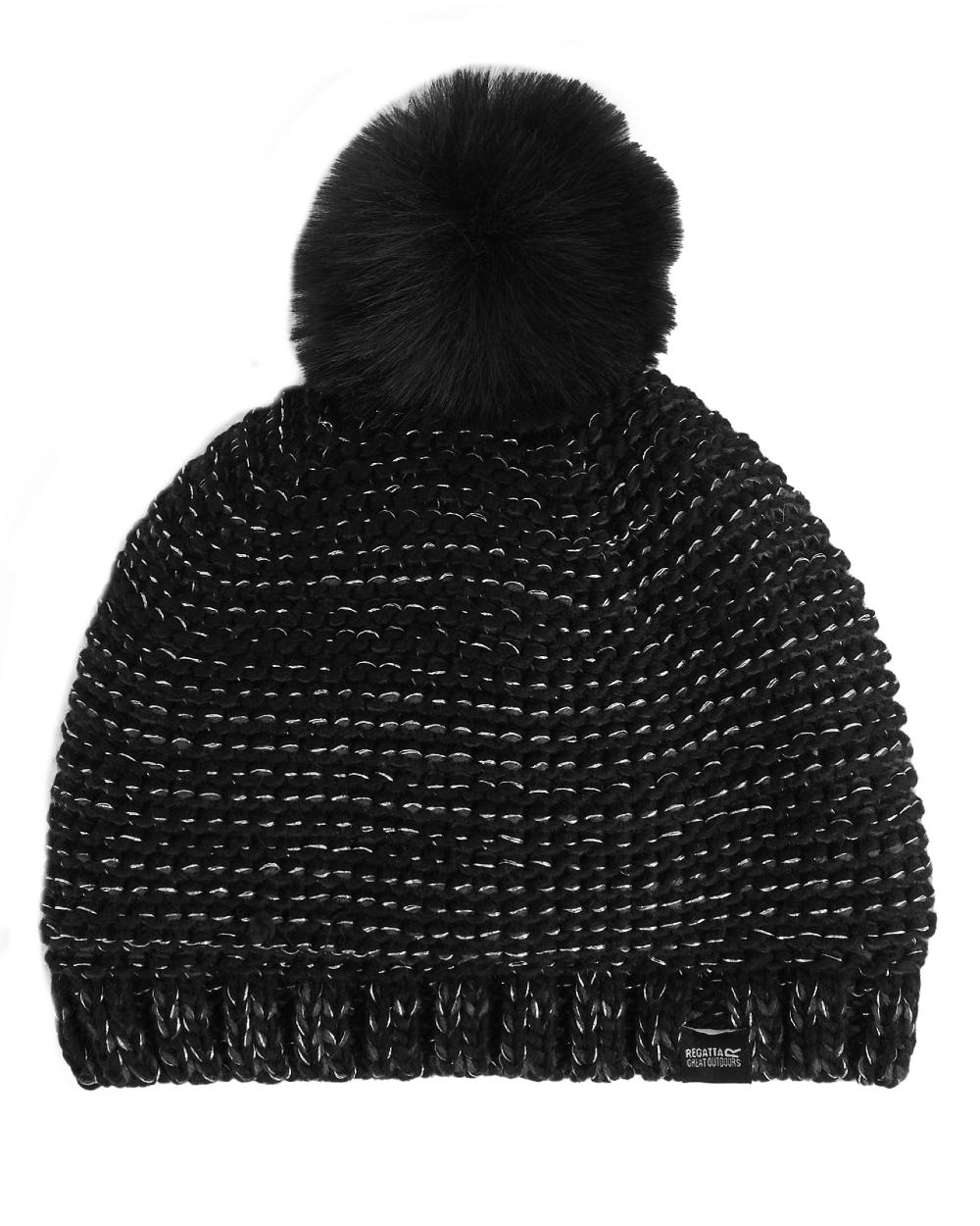 Black Coloured Regatta Womens Lorelai Hat V on white background