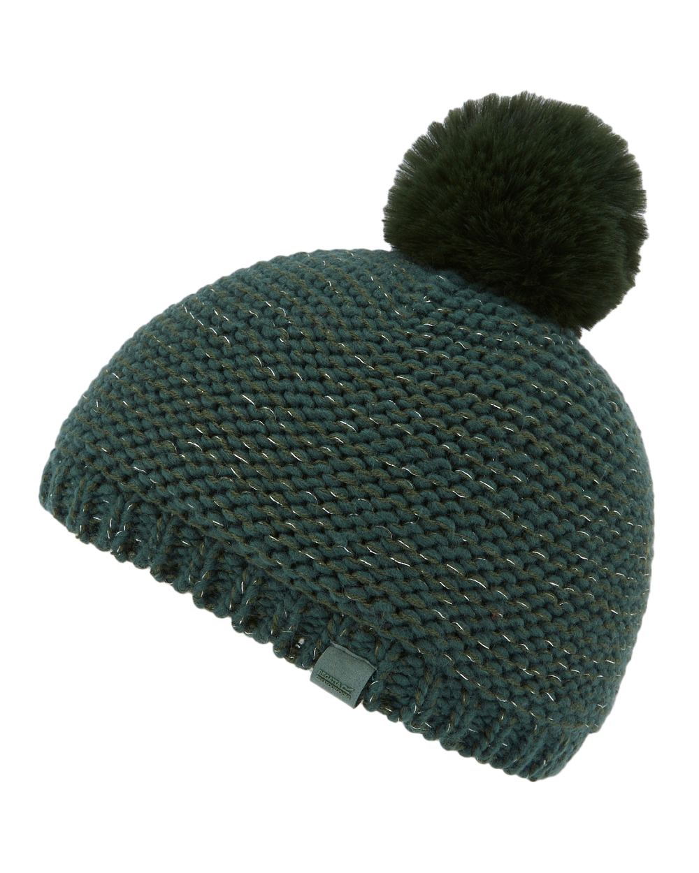 Dark Forest Green Coloured Regatta Womens Lorelai Hat V on white background