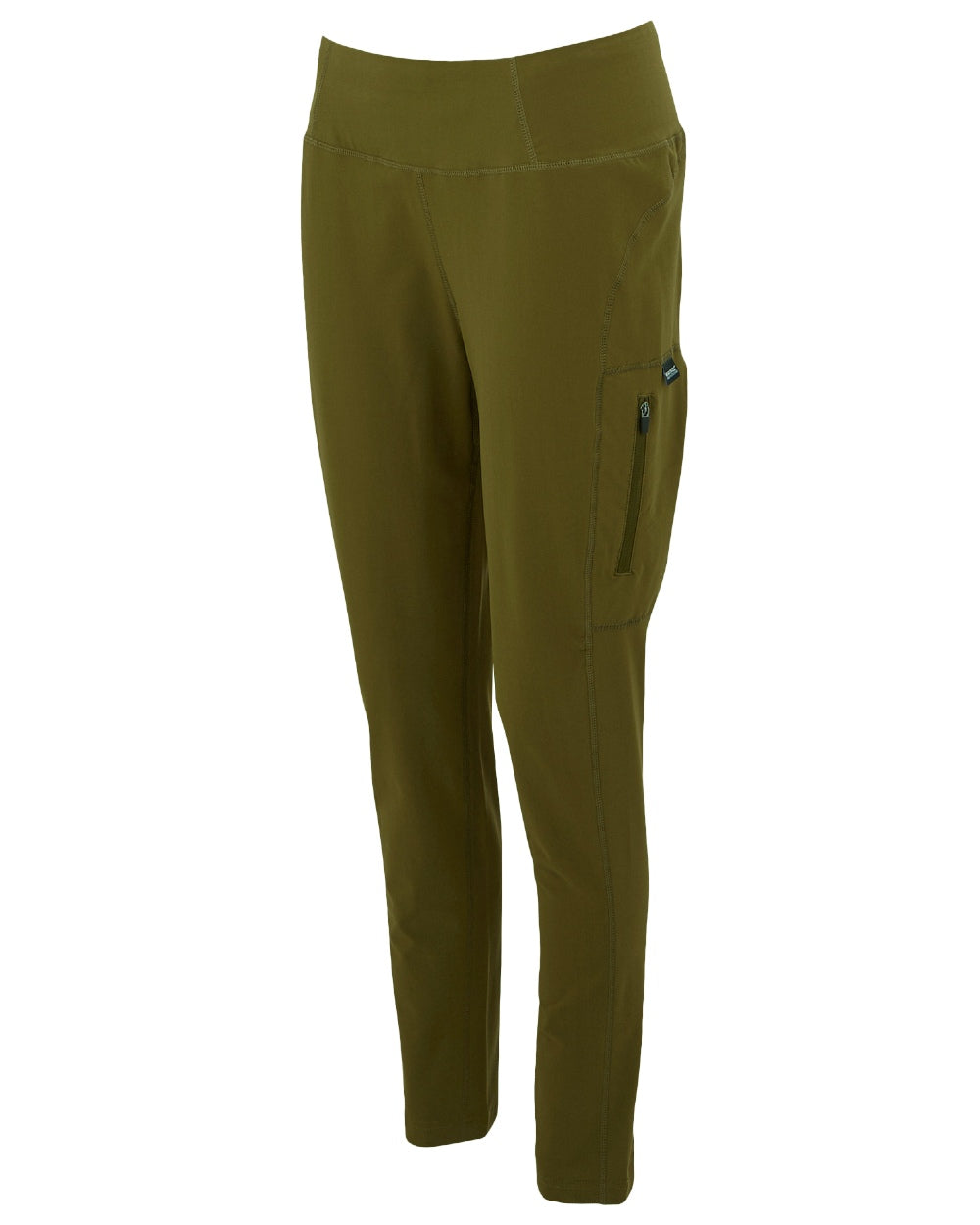 Camo Green Coloured Regatta Womens Monira Hiking Leggings on white background