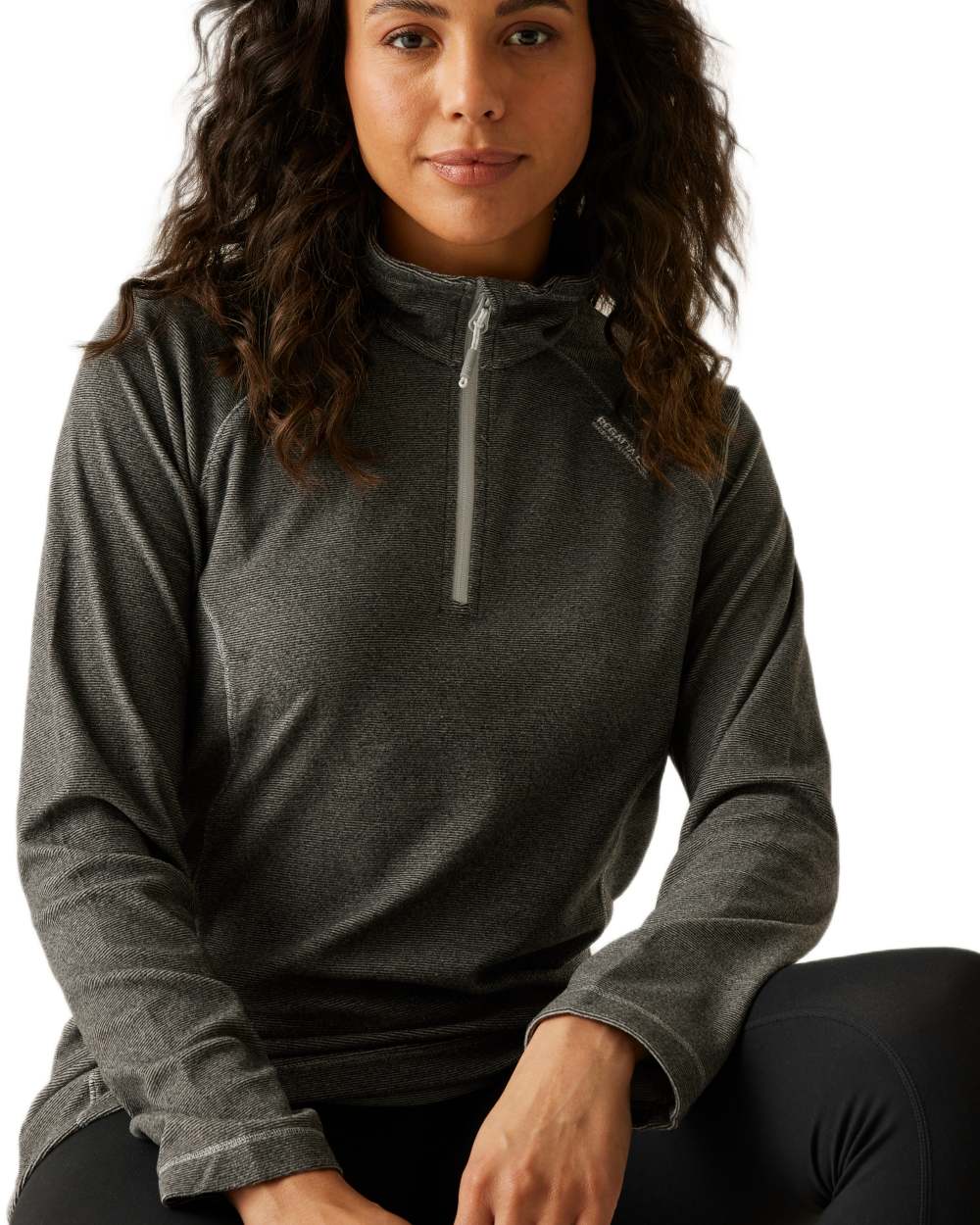 Dark Light Steel Coloured Regatta Womens Montes Lightweight Half-Zip Fleece on white background