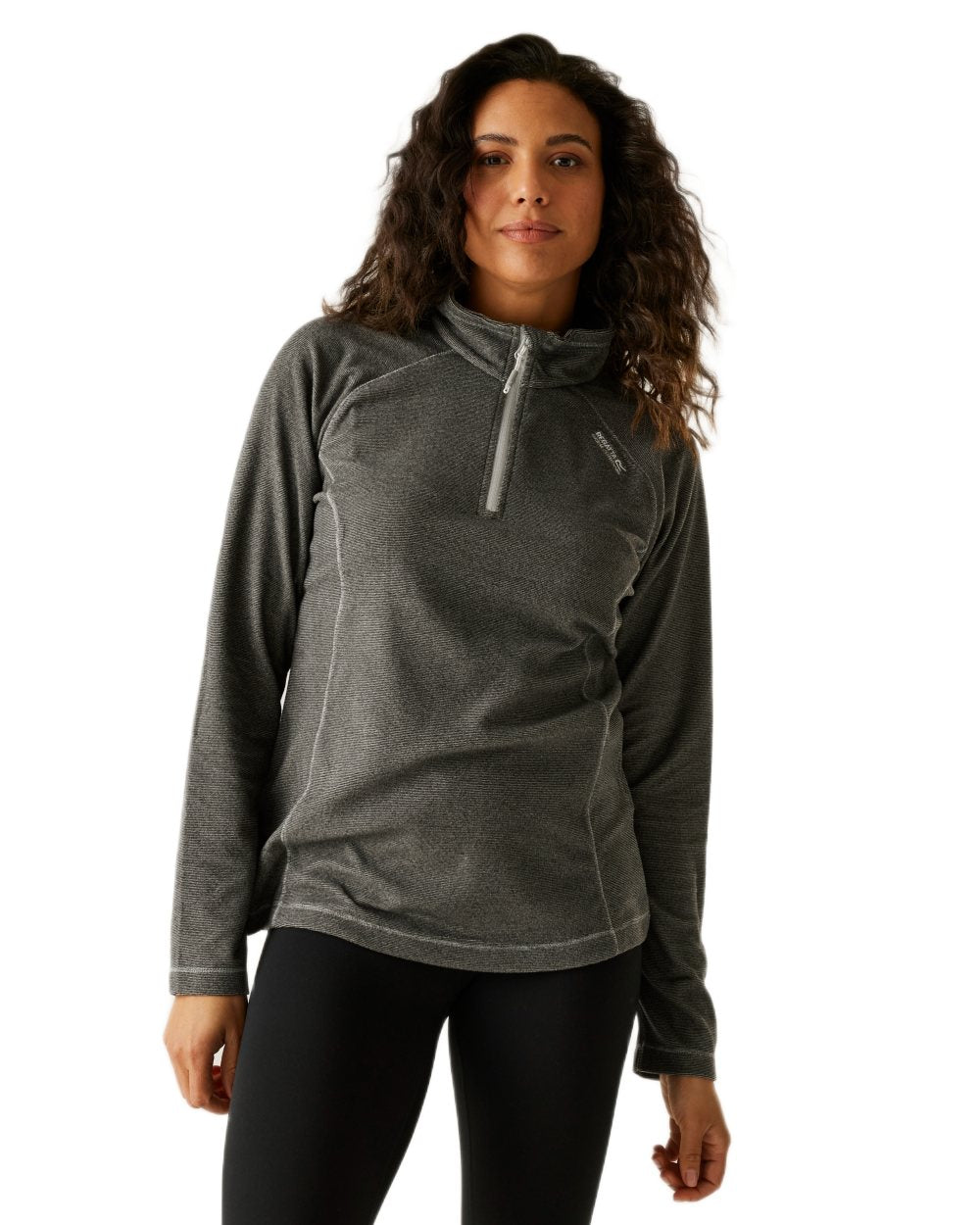 Dark Light Steel Coloured Regatta Womens Montes Lightweight Half-Zip Fleece on white background