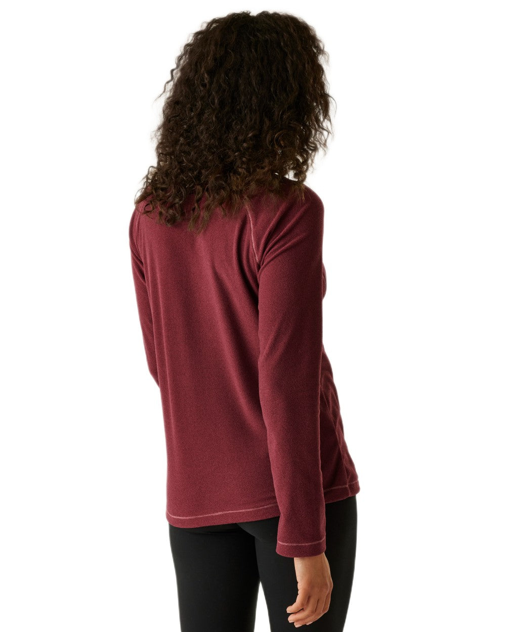 Dark Pimento Coloured Regatta Womens Montes Lightweight Half-Zip Fleece on white background