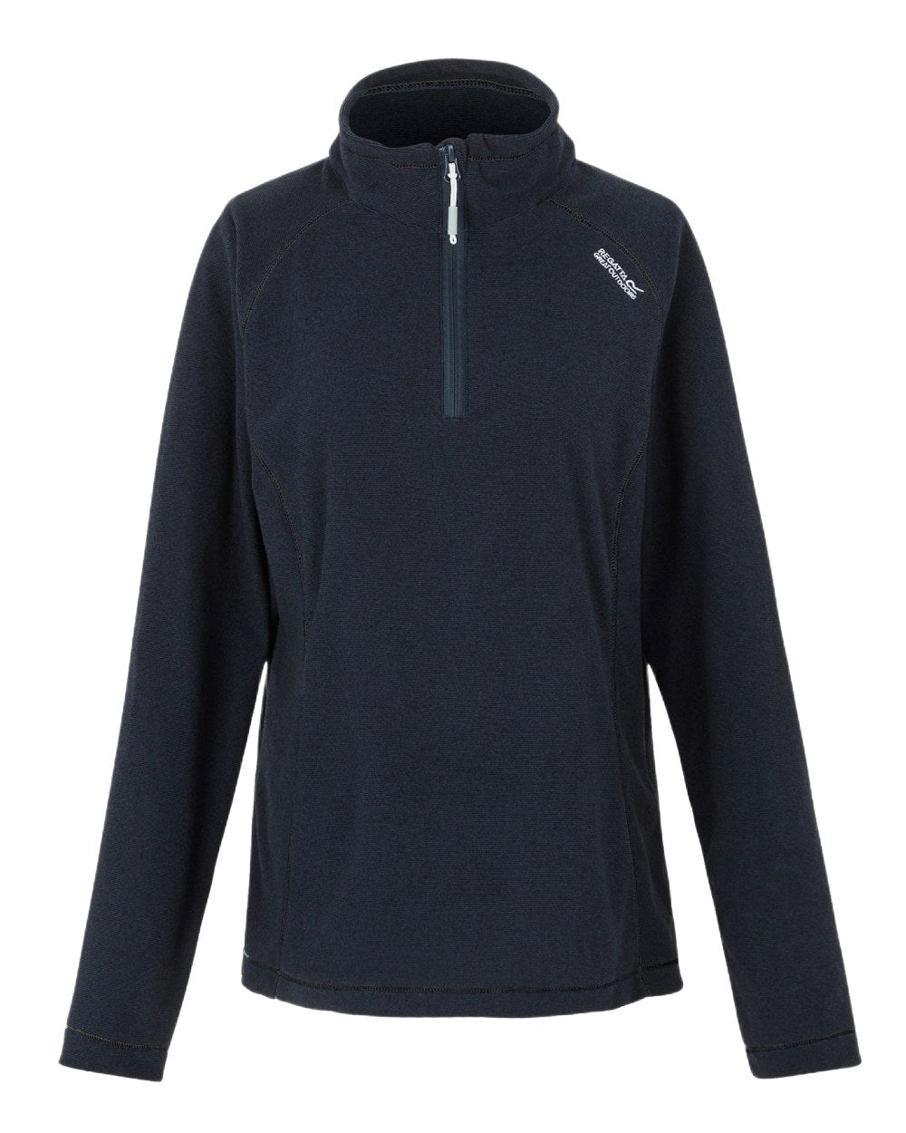 Navy Blue Coloured Regatta Womens Montes Lightweight Half-Zip Fleece on white background