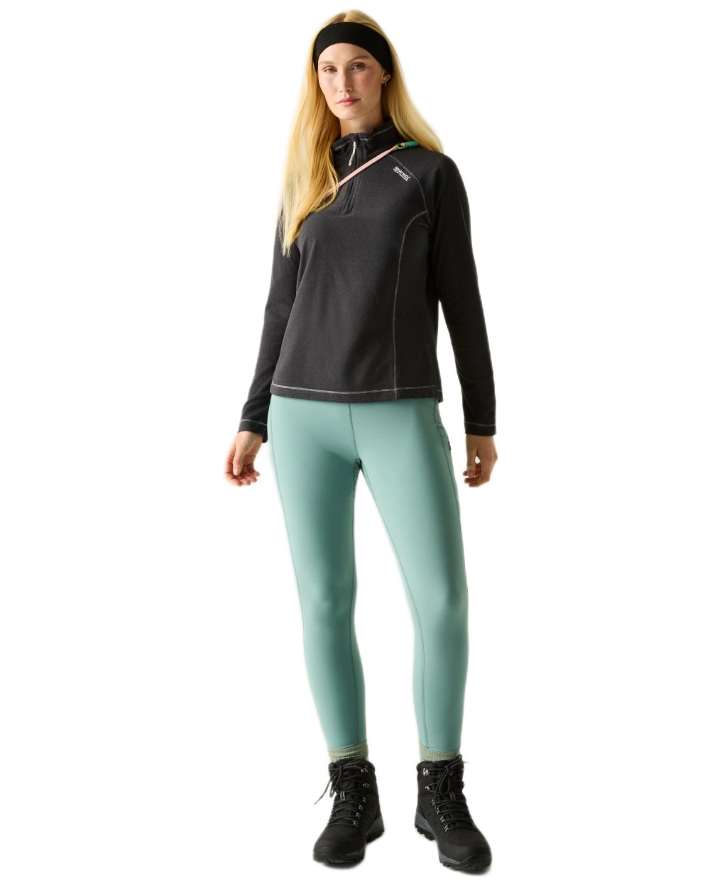 Seal Grey Ash Coloured Regatta Womens Montes Lightweight Half-Zip Fleece on white background