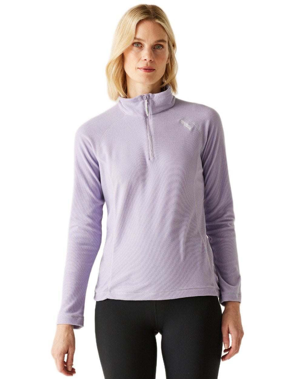 Wisteria Lilac Thistle Coloured Regatta Womens Montes Lightweight Half-Zip Fleece on white background