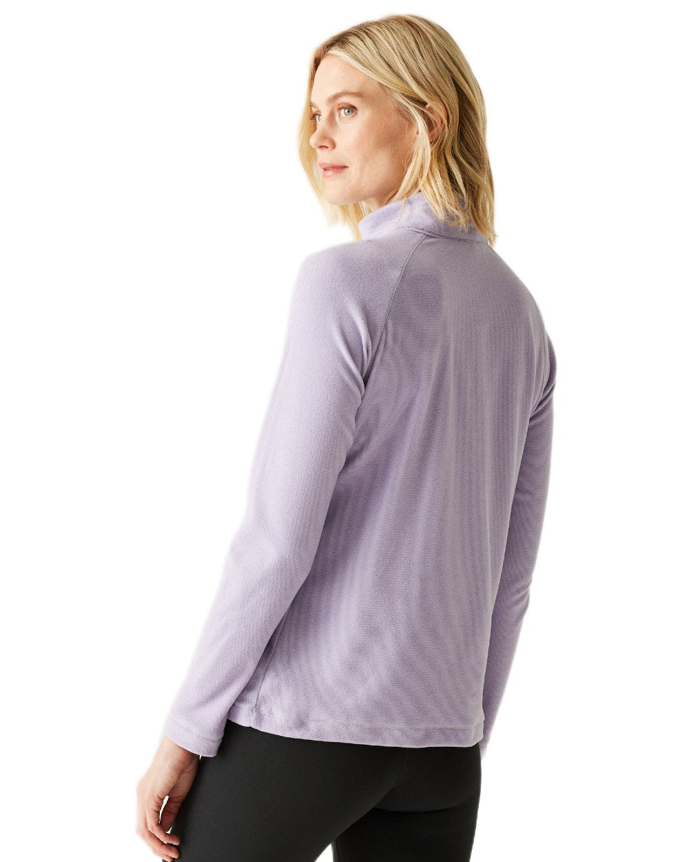 Wisteria Lilac Thistle Coloured Regatta Womens Montes Lightweight Half-Zip Fleece on white background