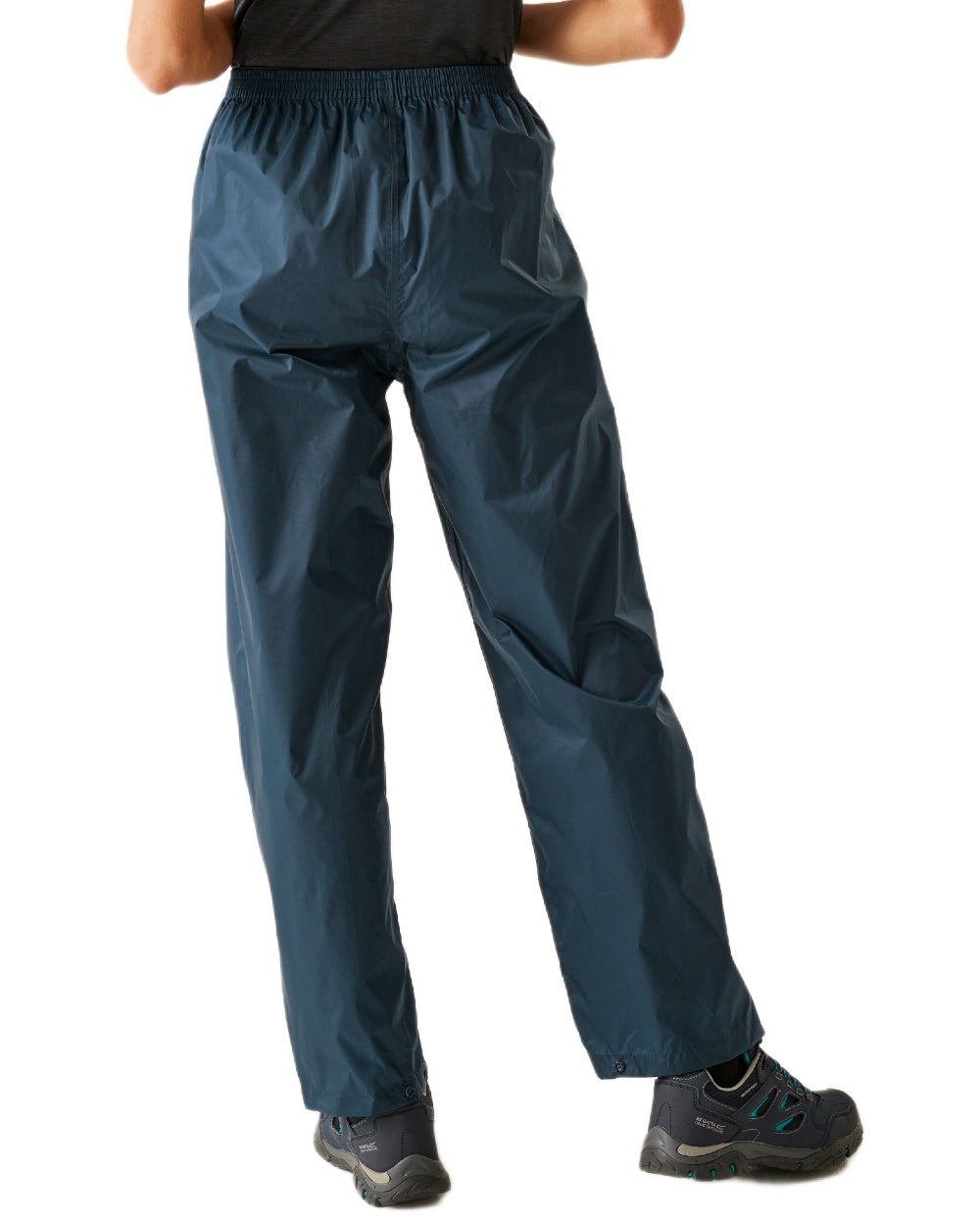 Midnight Coloured Regatta Womens Pack It Waterproof Overtrousers on white background