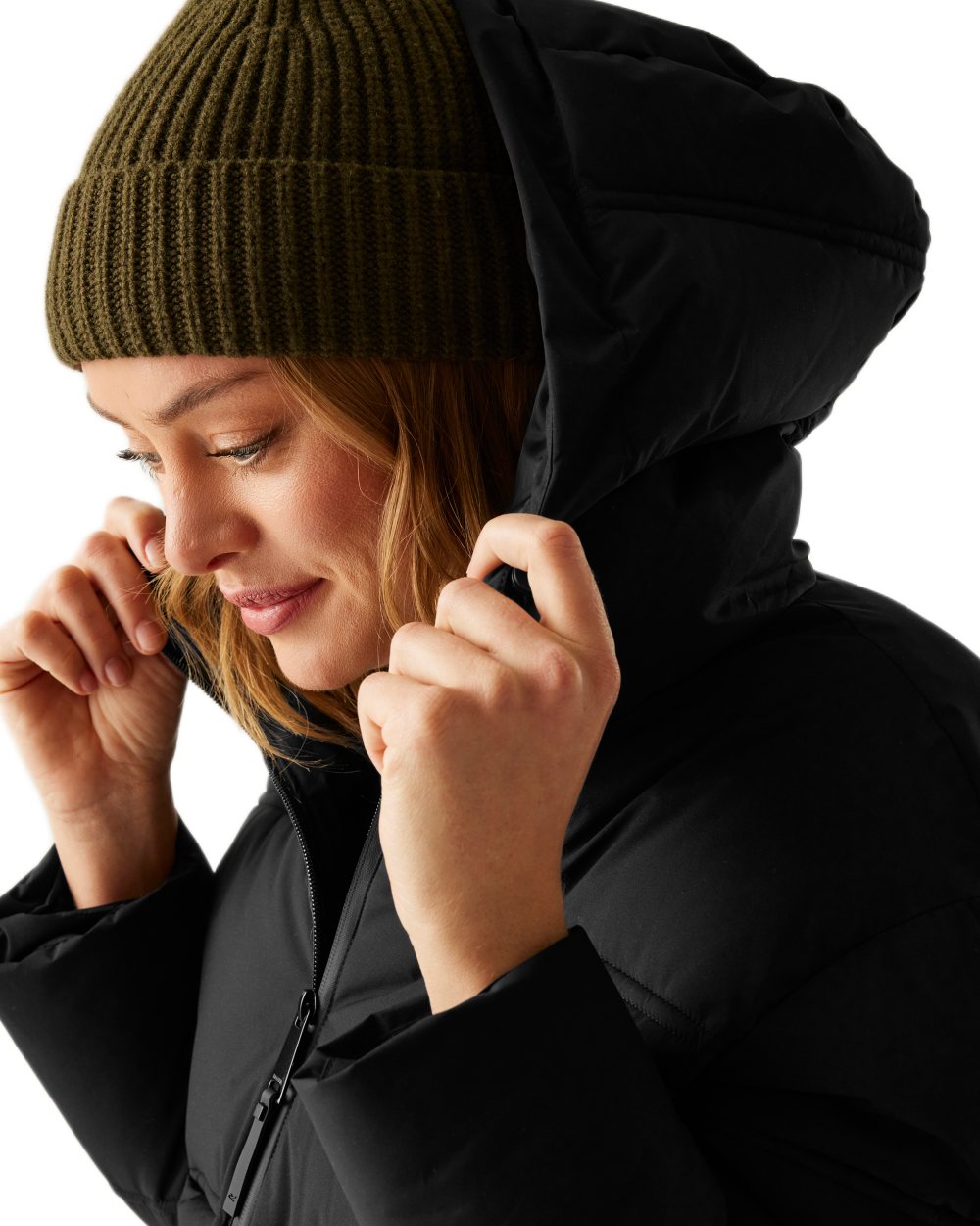 Black Coloured Regatta Womens Roxienne Padded Jacket on white background