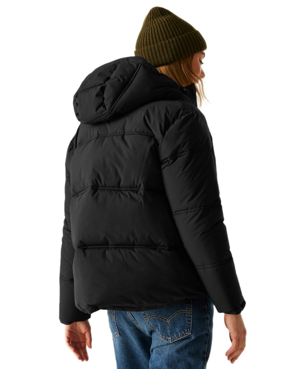Black Coloured Regatta Womens Roxienne Padded Jacket on white background
