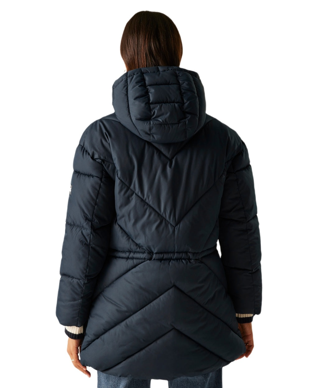 Navy Coloured Regatta Womens Rusey Quilted Jacket on white background