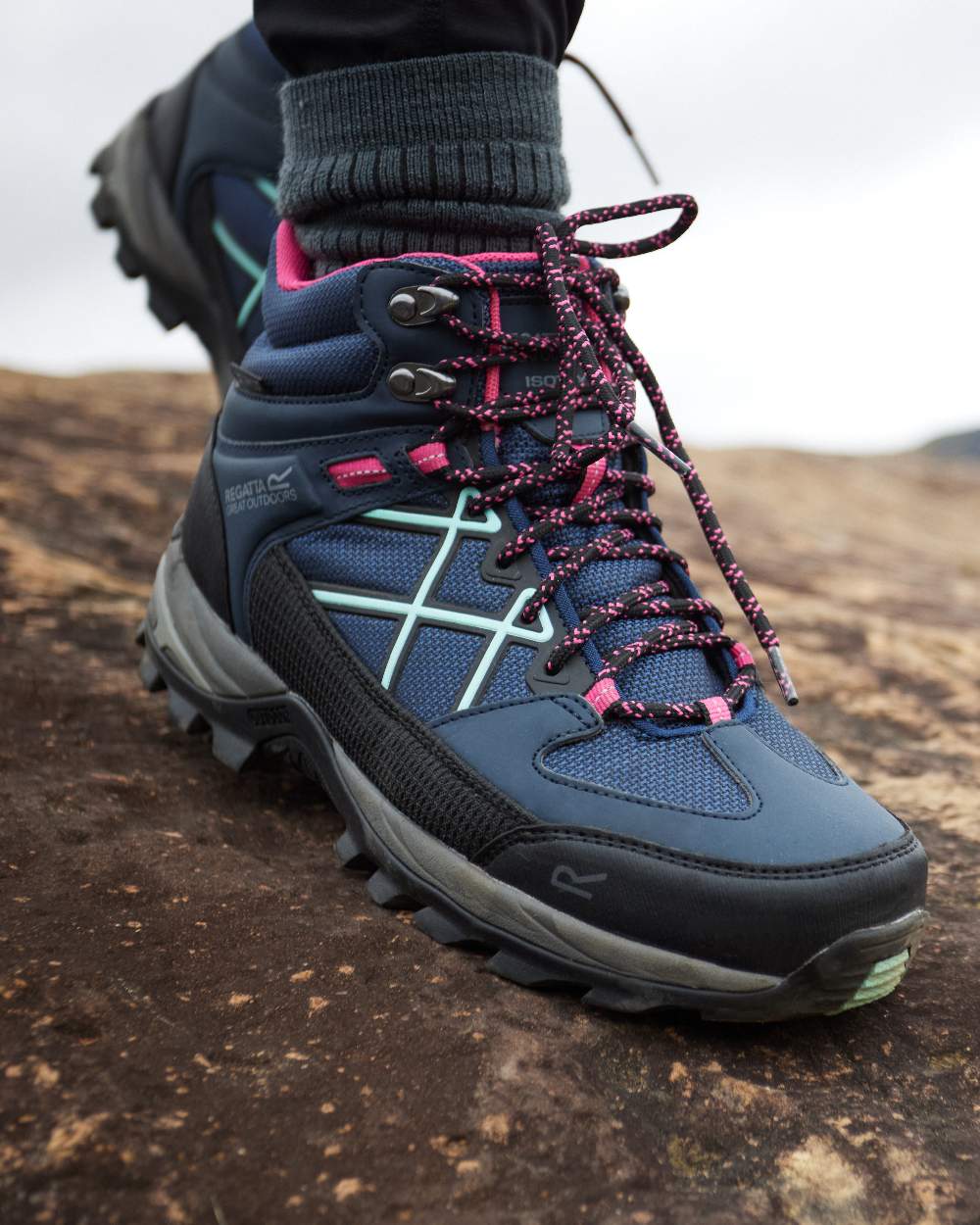 Navy Blue Coloured Regatta Womens Samaris III Walking Boots on outdoor background