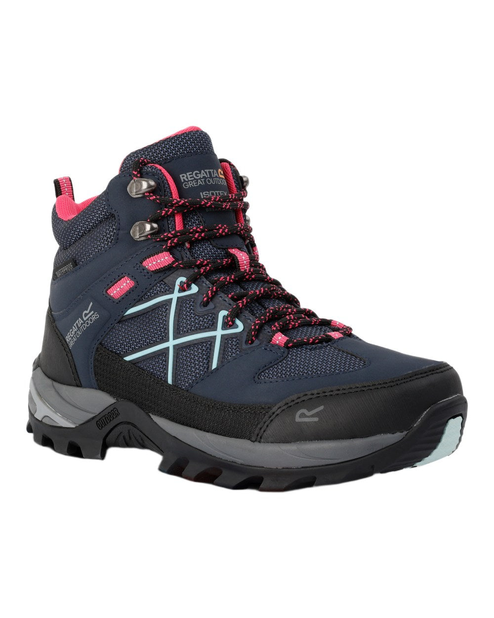 Navy Blue Coloured Regatta Womens Samaris III Walking Boots on white background