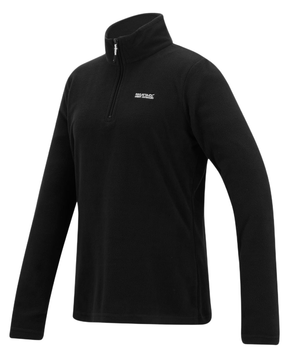 Black Coloured Regatta Womens Sweethart Lightweight Half-Zip Fleece on white background