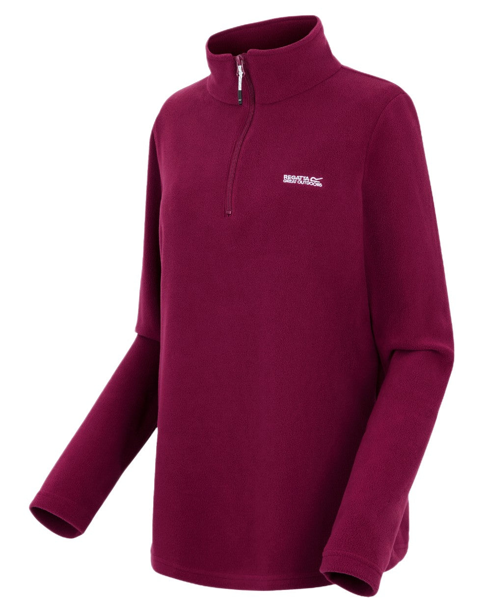 Dark Pimento Coloured Regatta Womens Sweethart Lightweight Half-Zip Fleece on white background