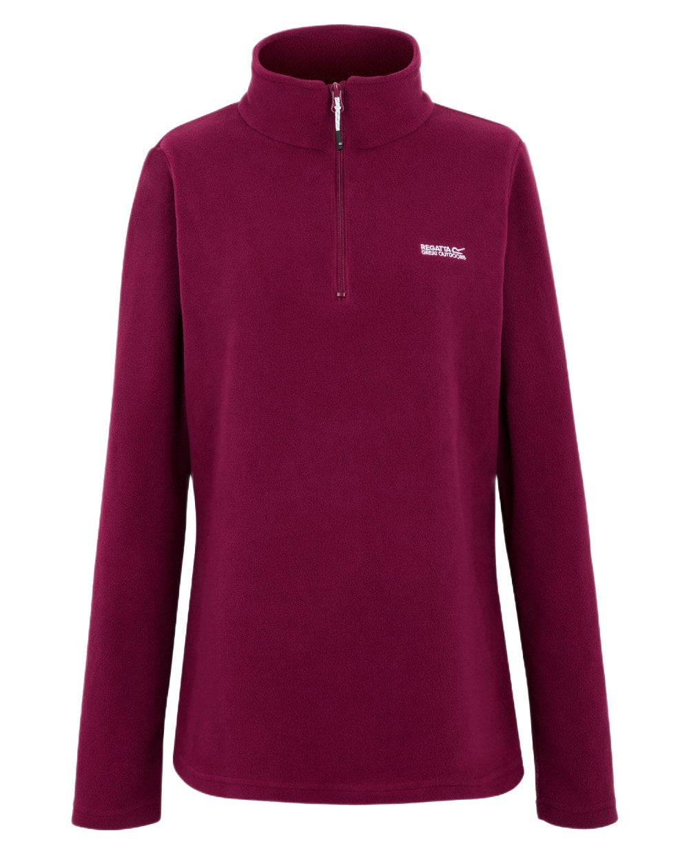Dark Pimento Coloured Regatta Womens Sweethart Lightweight Half-Zip Fleece on white background