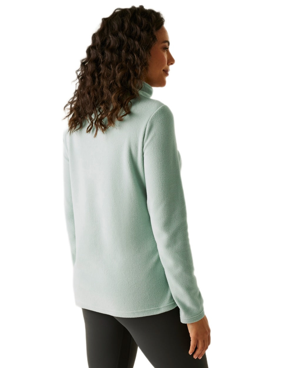 Green Haze Coloured Regatta Womens Sweethart Lightweight Half-Zip Fleece on white background