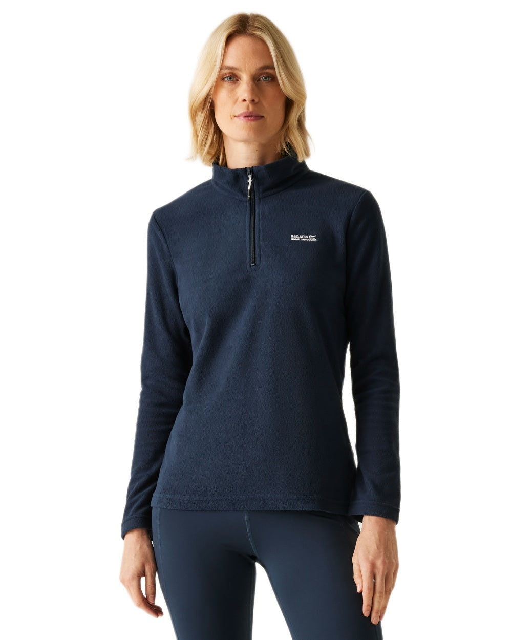 Navy Coloured Regatta Womens Sweethart Lightweight Half-Zip Fleece on white background