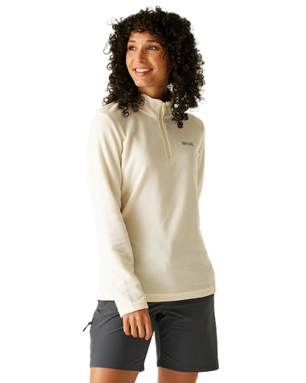 Polar Bear Coloured Regatta Womens Sweethart Lightweight Half-Zip Fleece on white background