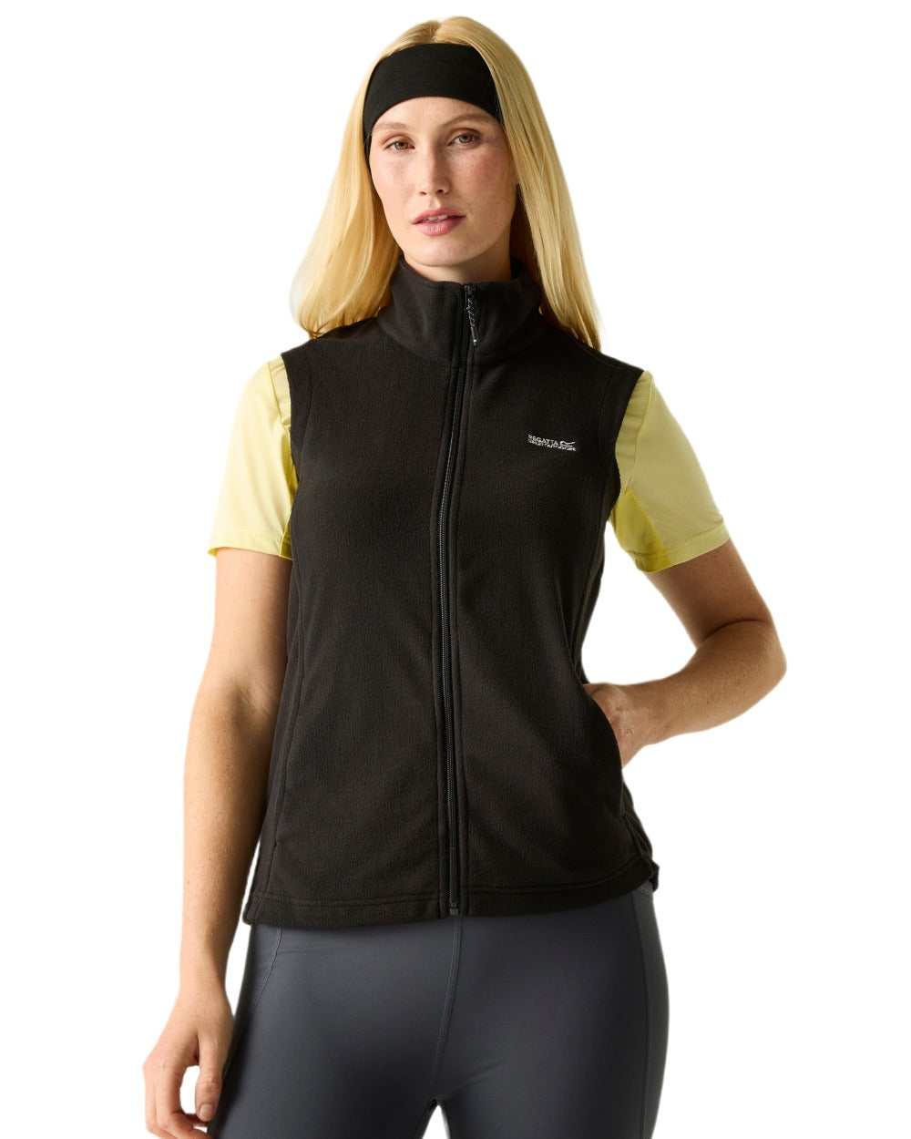Black Coloured Regatta Womens Sweetness II Fleece Gilet on white background
