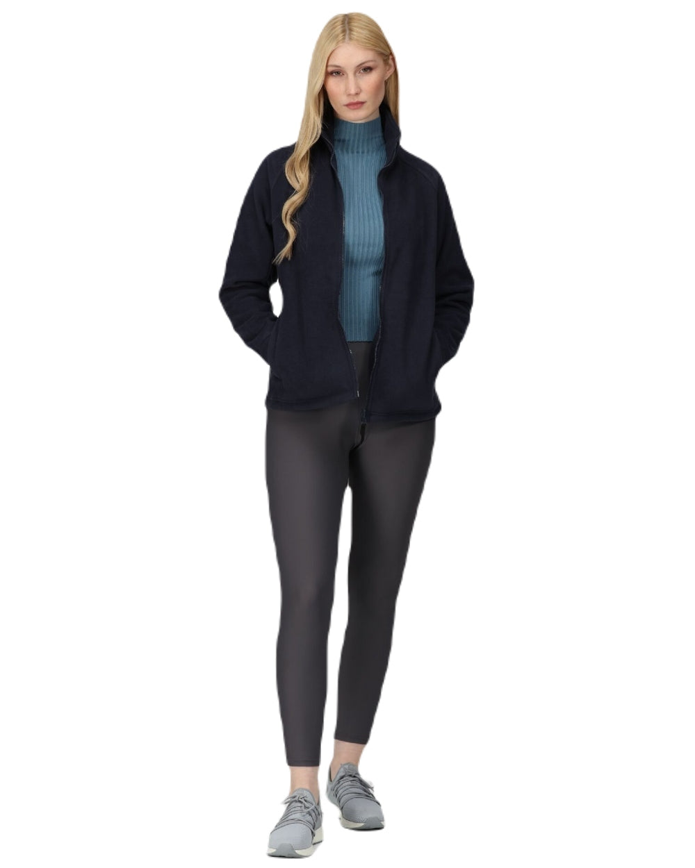 Dark Navy coloured Regatta Womens Thor III Fleece on white background