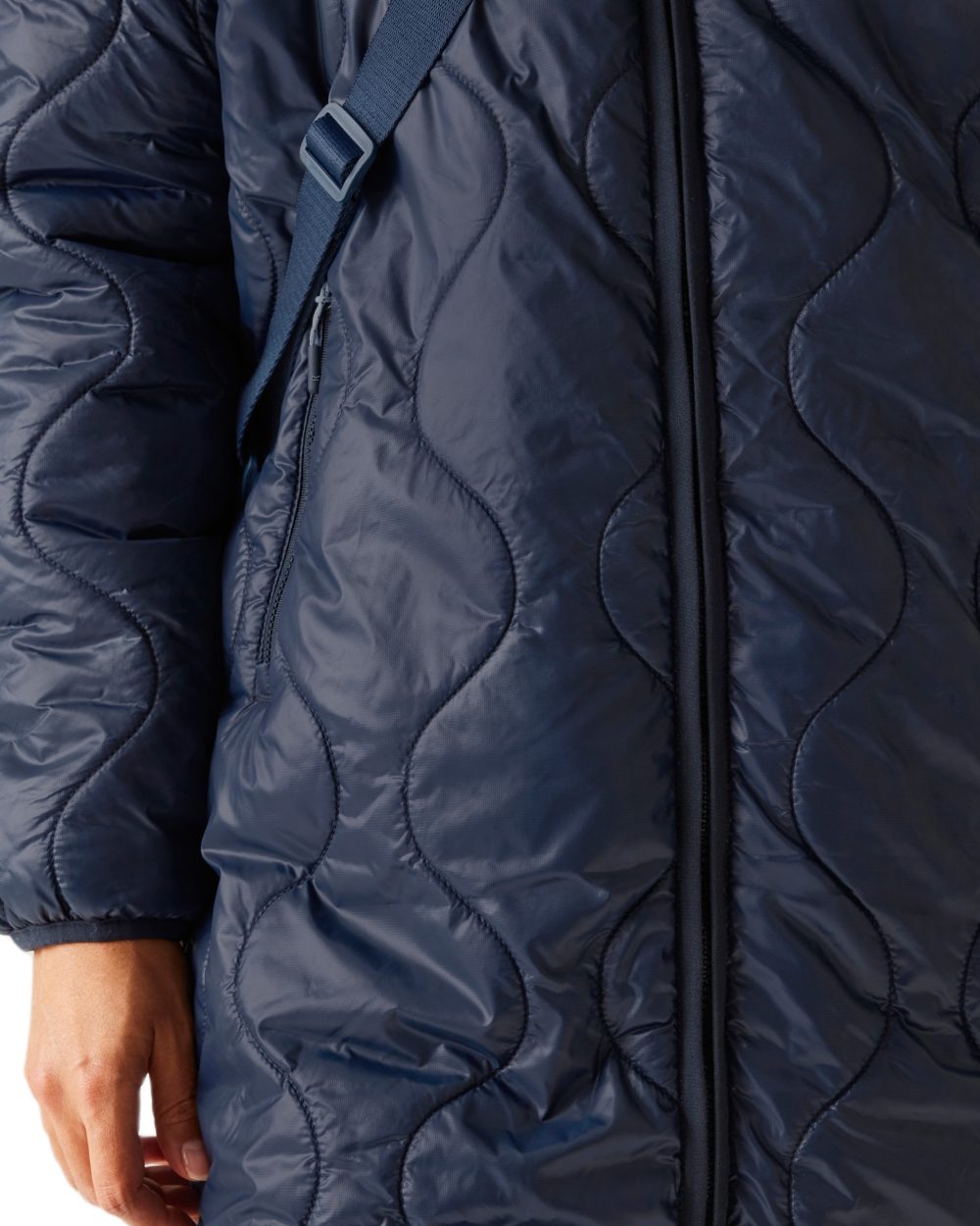 Navy Coloured Regatta Womens Triea Quilted Jacket on white background