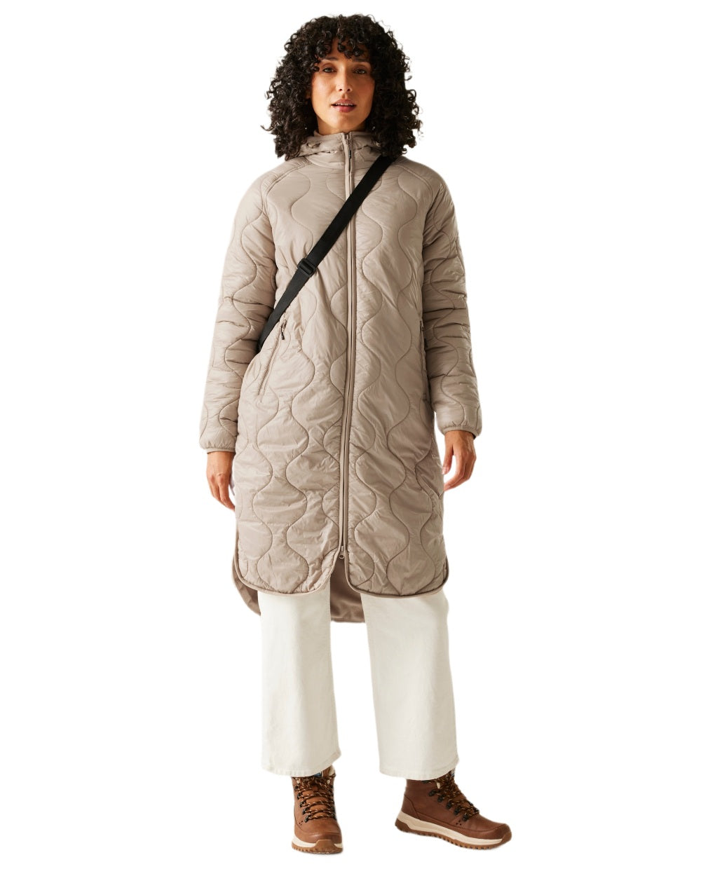 Soft Taupe Coloured Regatta Womens Triea Quilted Jacket on white background
