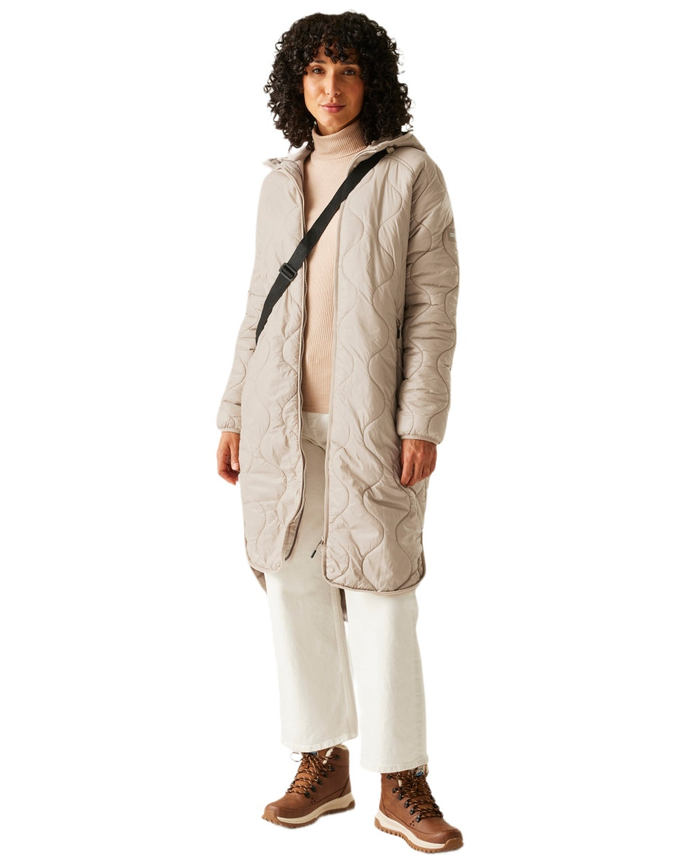 Soft Taupe Coloured Regatta Womens Triea Quilted Jacket on white background
