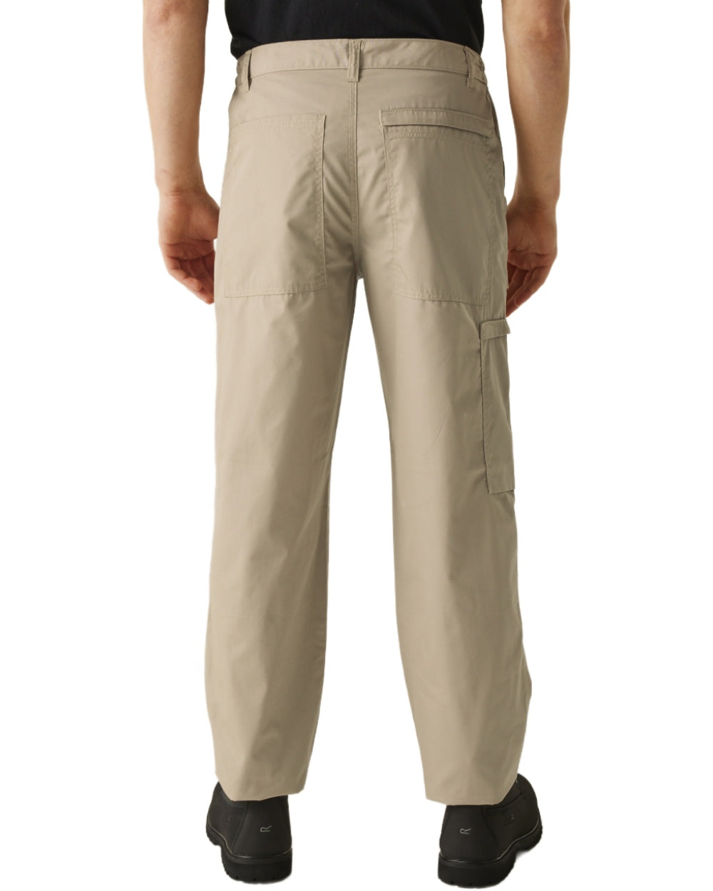 Lichen coloured Regatta Mens Multi Pocket Action Trousers Short Leg on white background