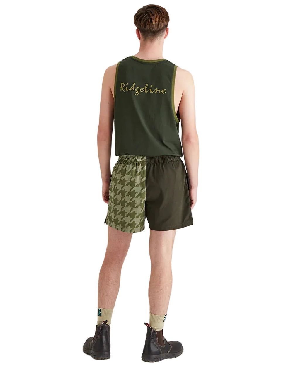 Deep Forest Print Coloured Ridgeline Backslider Shorts on white background