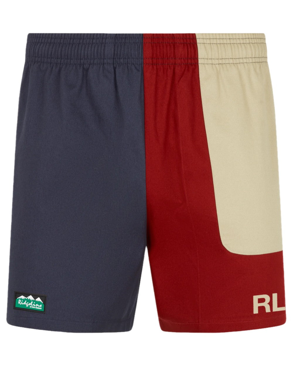 Navy Multi coloured Ridgeline Backslider Shorts on white background