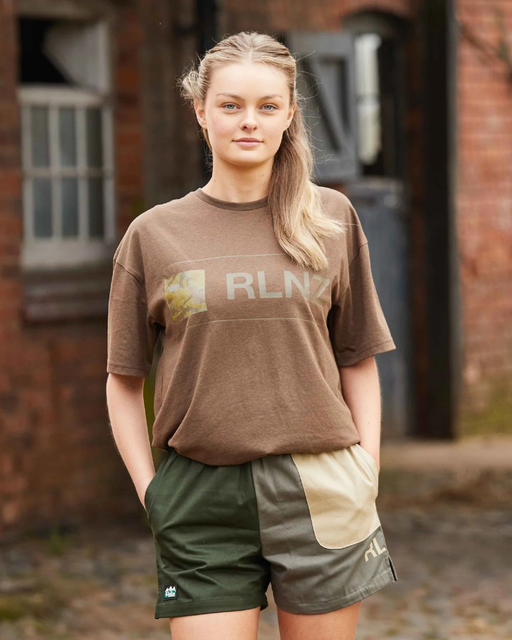 Olive Multi coloured Ridgeline Backslider Shorts on house background