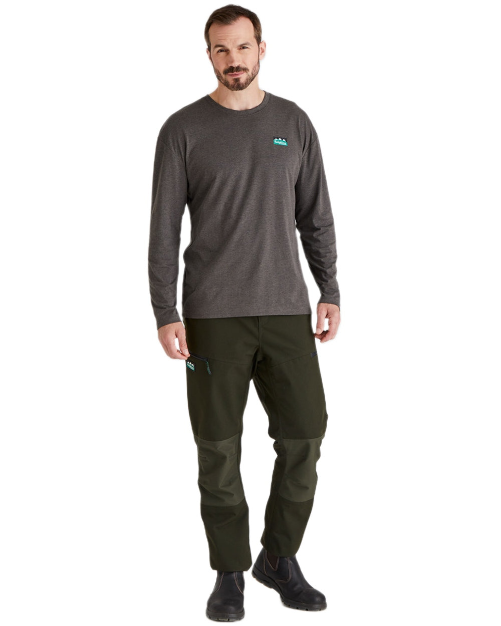 Light Bark Marl Coloured Ridgeline Baseline Top on white background