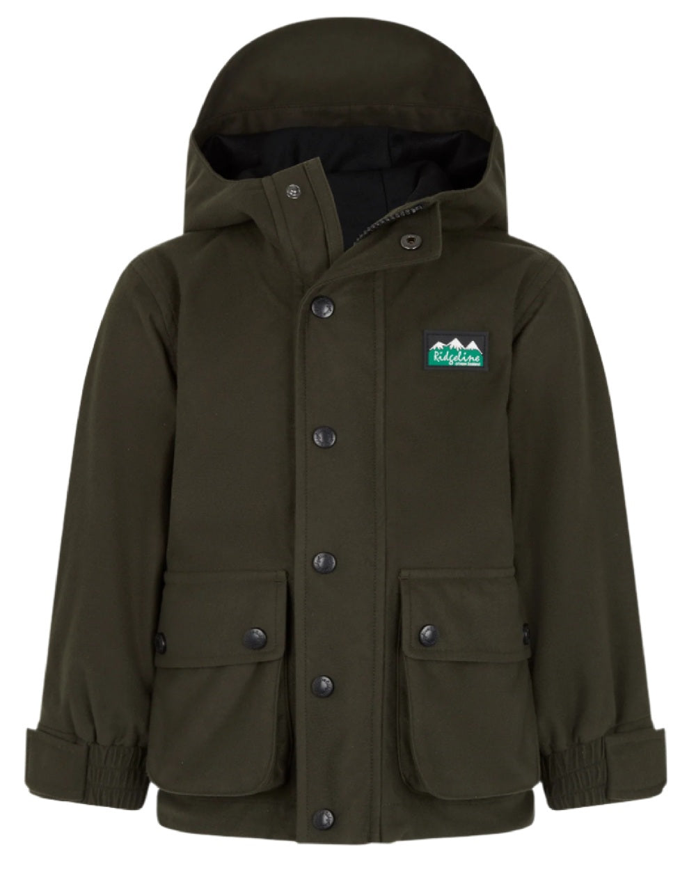 Deep Forest coloured Ridgeline Childrens Spiker Jacket on white background