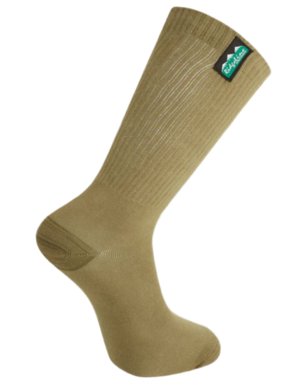 Olive Multi coloured Ridgeline Cotton Light Work Mid Length Socks 3 Pack on white background