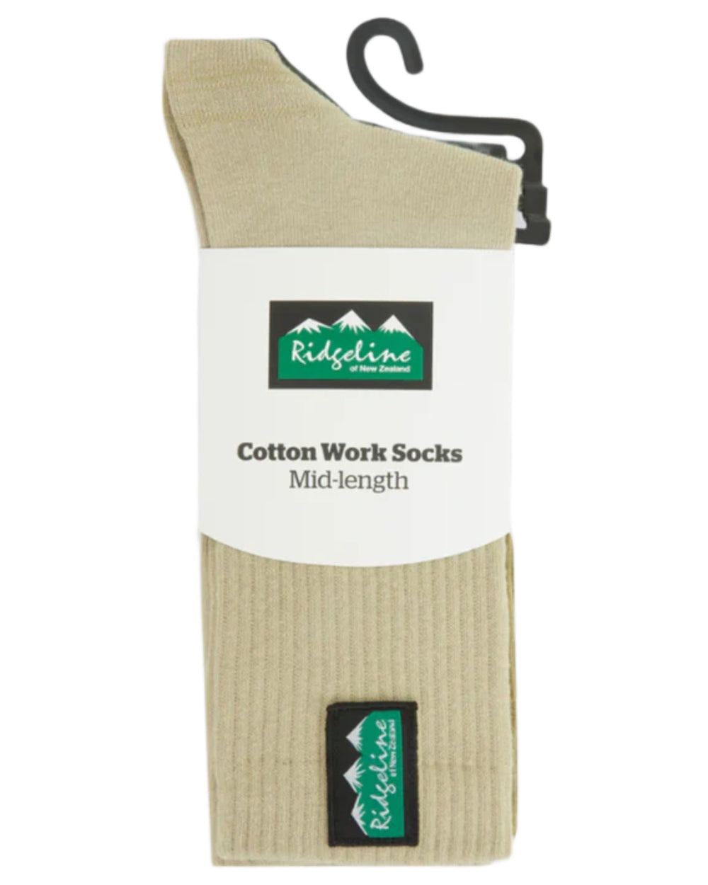 Olive Multi coloured Ridgeline Cotton Light Work Mid Length Socks 3 Pack on white background