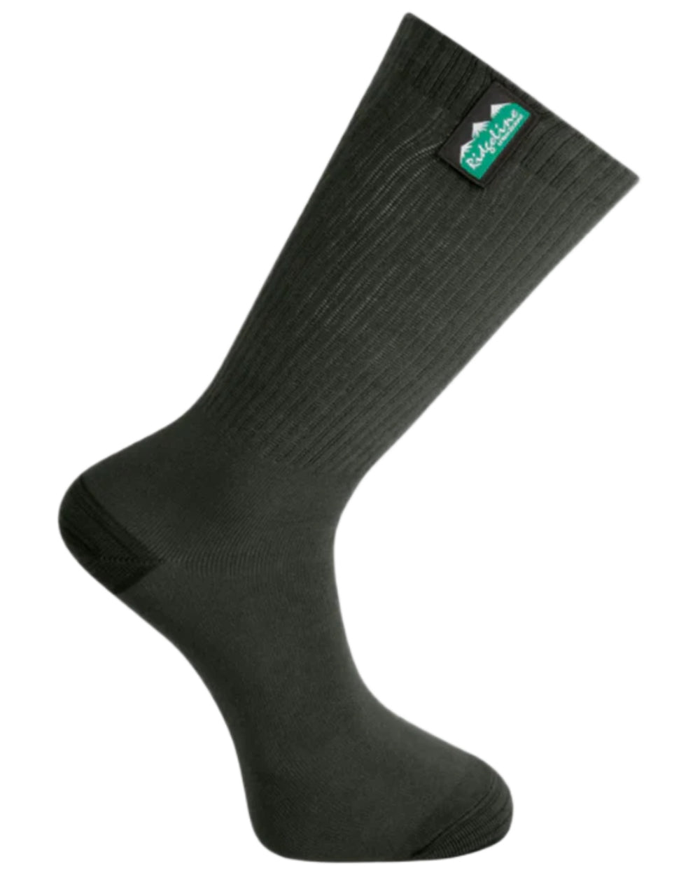 Olive Multi coloured Ridgeline Cotton Light Work Mid Length Socks 3 Pack on white background