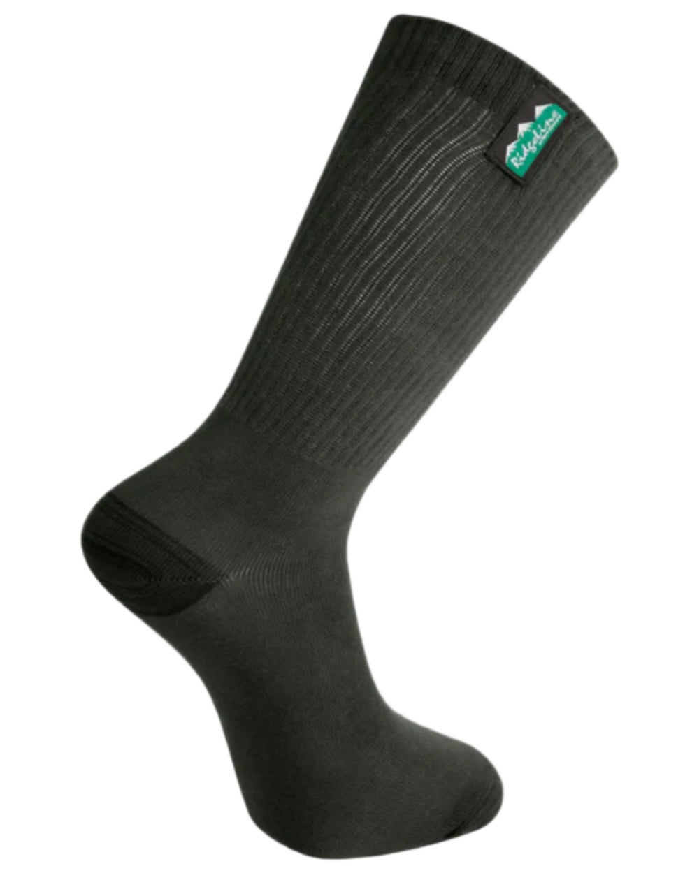 Olive Multi coloured Ridgeline Cotton Light Work Mid Length Socks 3 Pack on white background