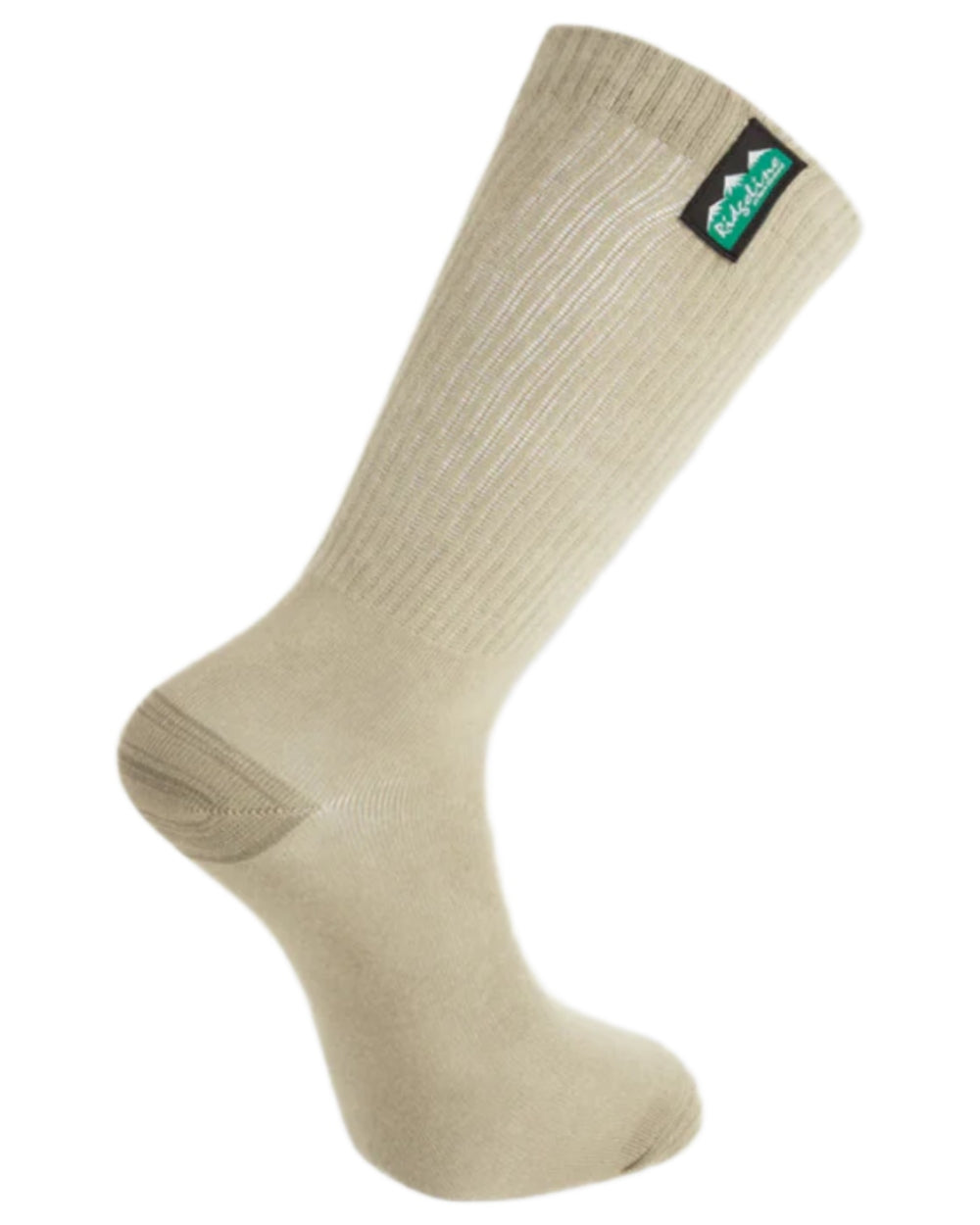 Olive Multi coloured Ridgeline Cotton Light Work Mid Length Socks 3 Pack on white background