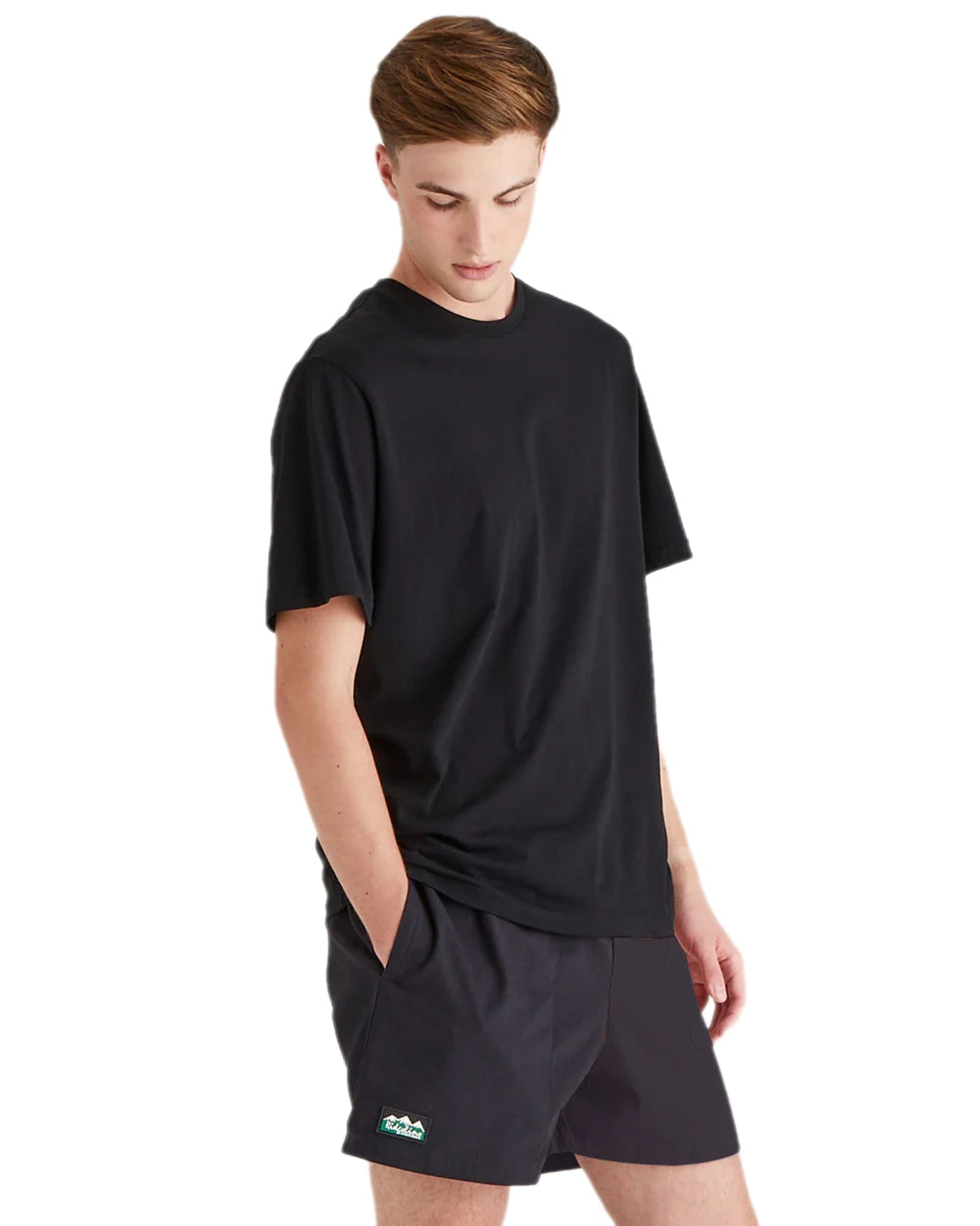 Black Coloured Ridgeline Hose Down Shorts on white background