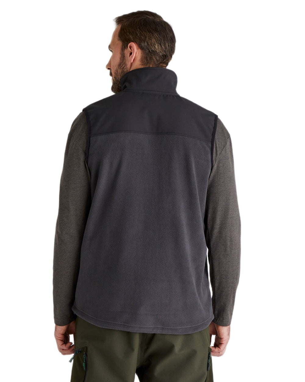 Shale coloured Ridgeline Hybrid Fleece Gilet on white background