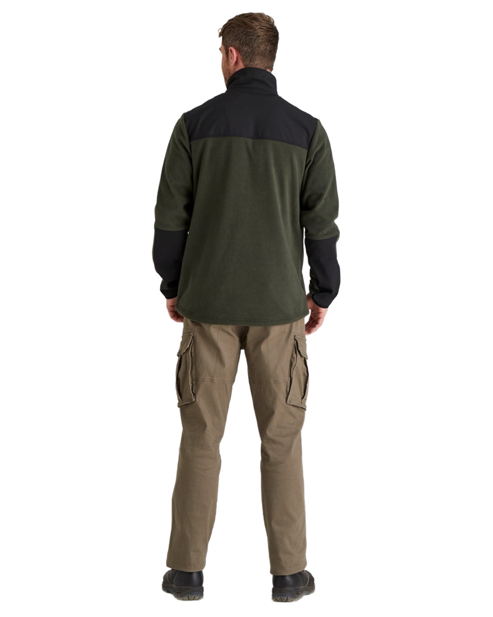 Deep Forest Black coloured Ridgeline Hybrid Fleece Jacket on white background