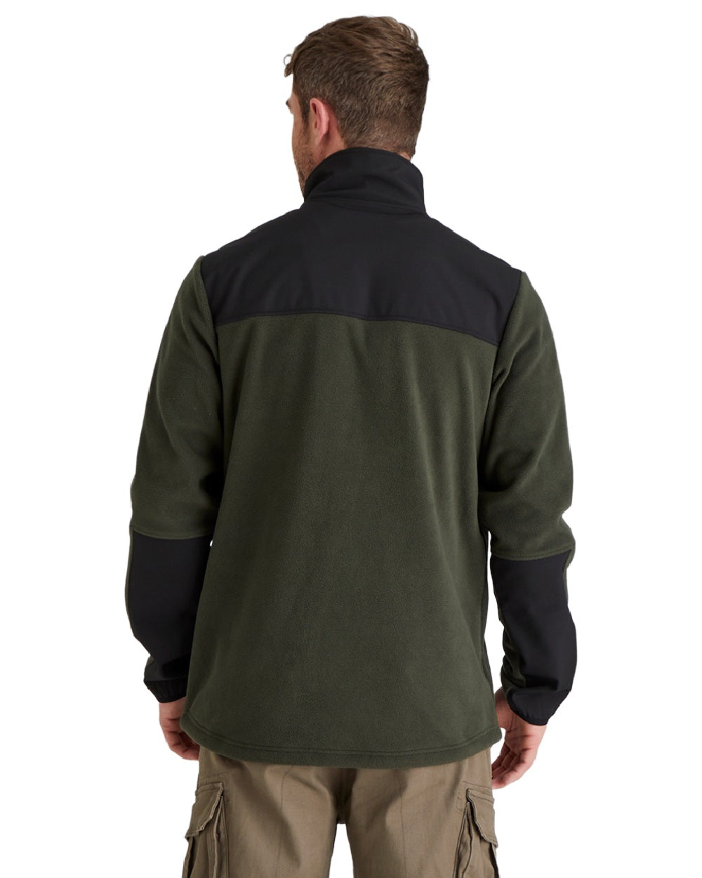 Deep Forest Black coloured Ridgeline Hybrid Fleece Jacket on white background