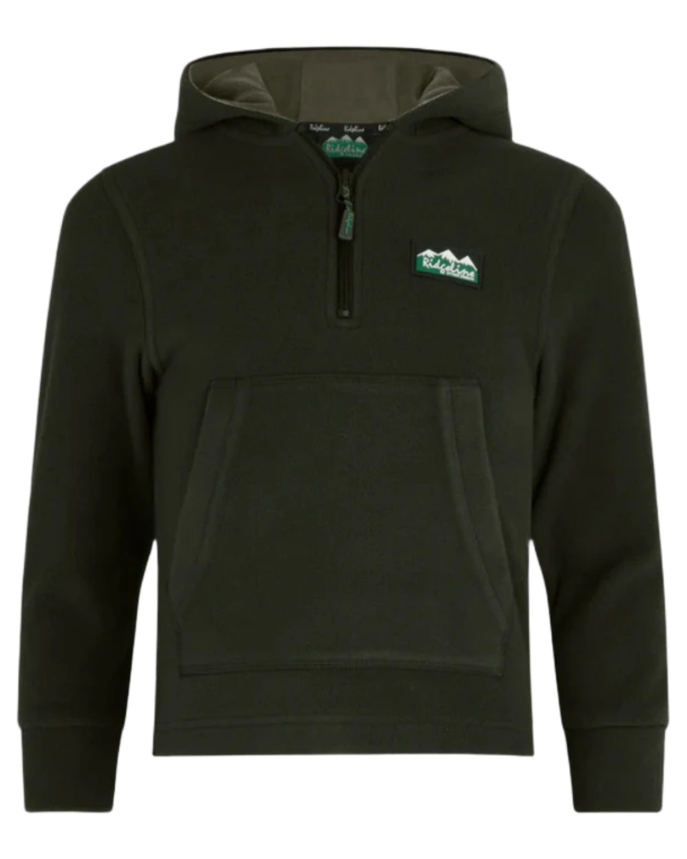 Deep Forest coloured Ridgeline Kids Ballistic Long Sleeve Hoodie on white background