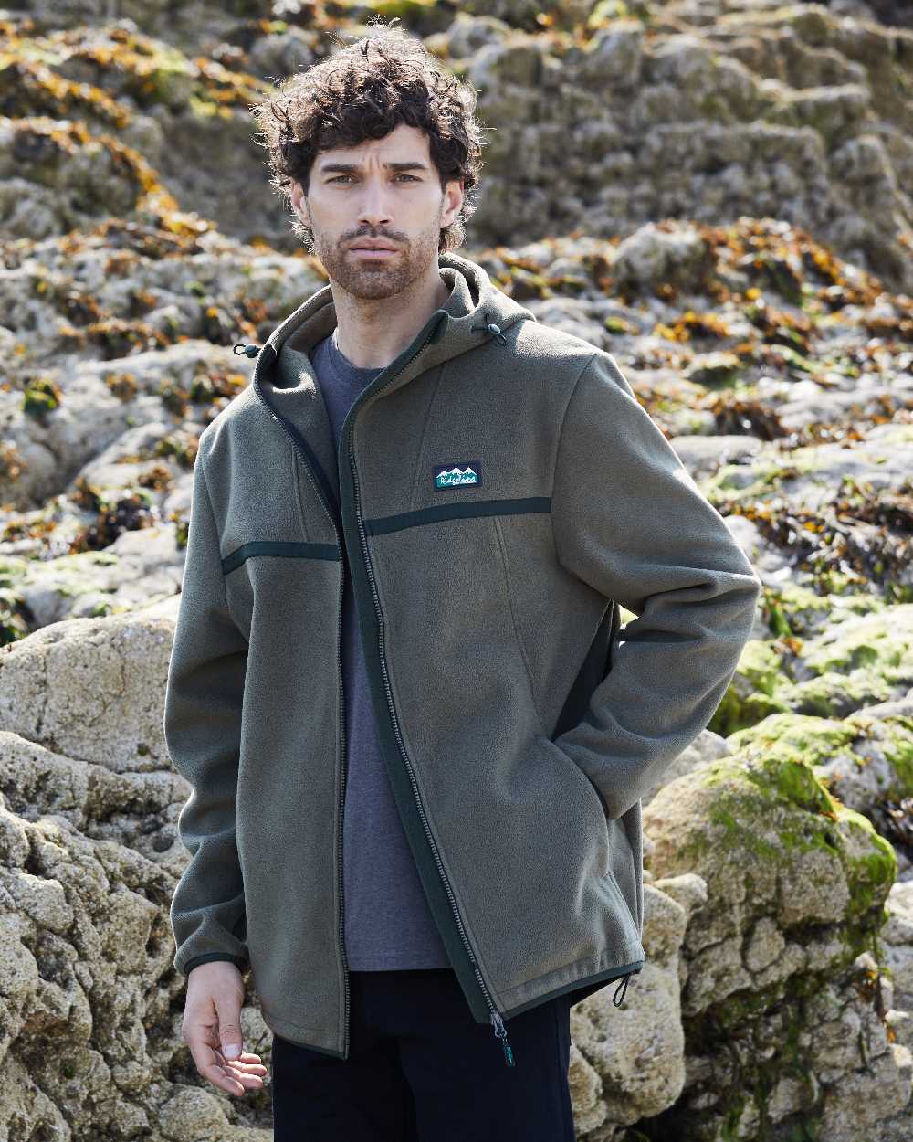 Ivy Green Coloured Ridgeline Kodiak Fleece Jacket on outdoor background
