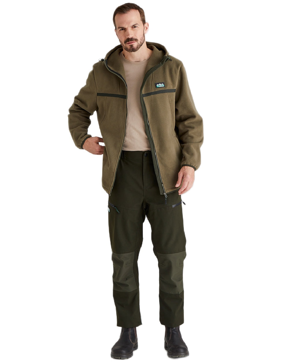 Ivy Green Coloured Ridgeline Kodiak Fleece Jacket on white background